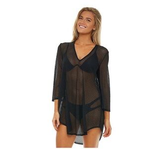 Jordan Taylor Women's Black Mesh Swimsuit Cover Up